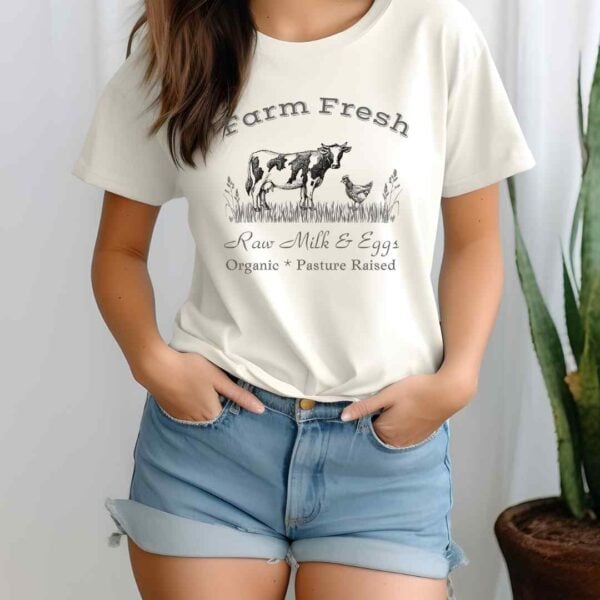 Farm Fresh Pasture Raised Unisex T-shirt, Farm Shirt, Nature Lover Tee, Organic Cotton Shirt, Farmer Gift