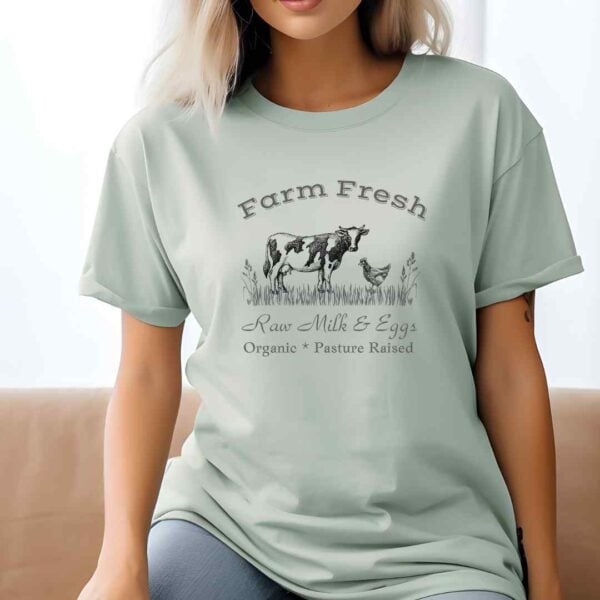 Farm Fresh Pasture Raised Unisex T-shirt, Farm Shirt, Nature Lover Tee, Organic Cotton Shirt, Farmer Gift - Image 3