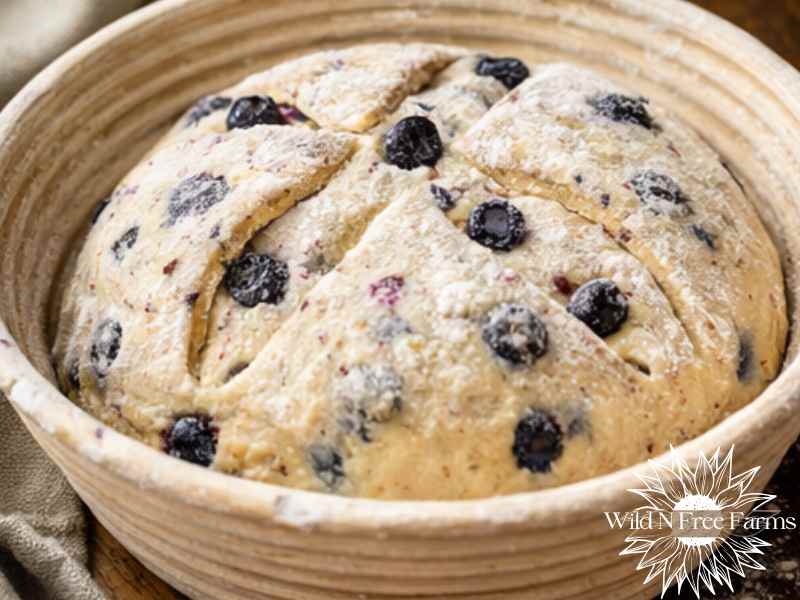 lemon sourdough bread with blueberries