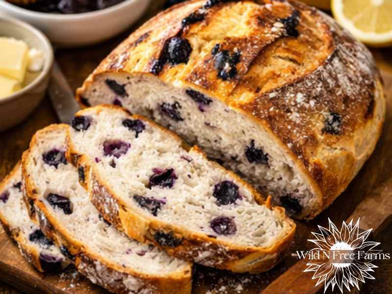 sourdough lemon blueberry bread