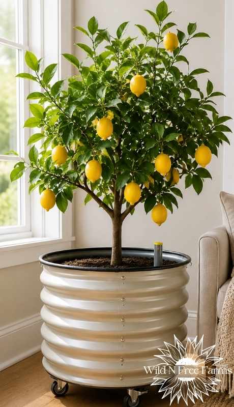 movable planters for fruit trees